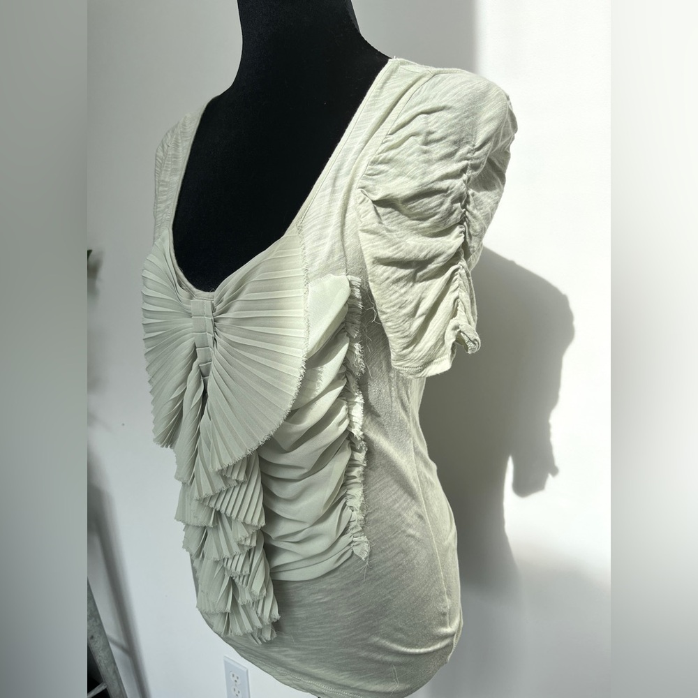 Anthropologie squeezebox top by Deletta, in very pale sage green size Small - Picture 3 of 12